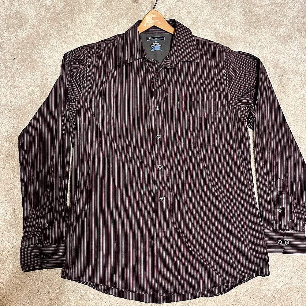 Van Heusen long-sleeve striped dress shirt slim fit
